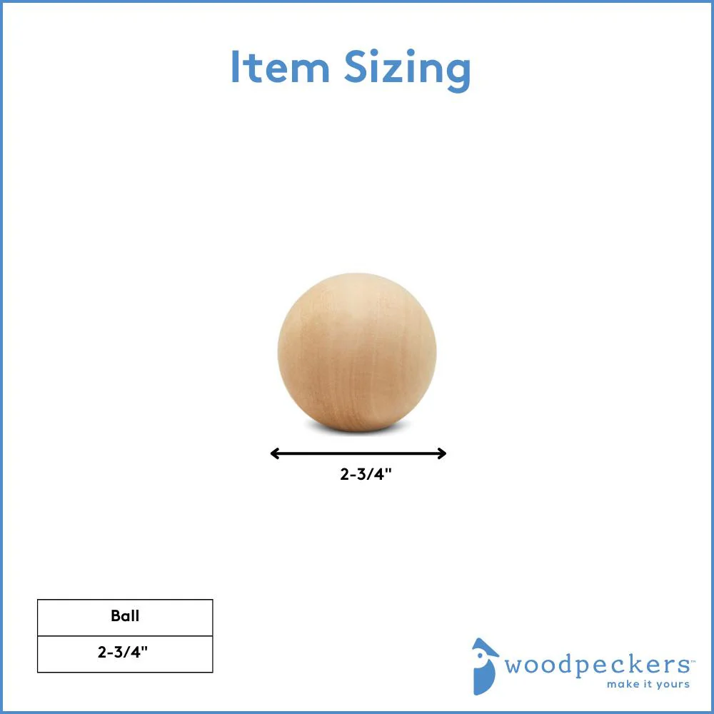 2-3/4" Wooden Ball - Image 5