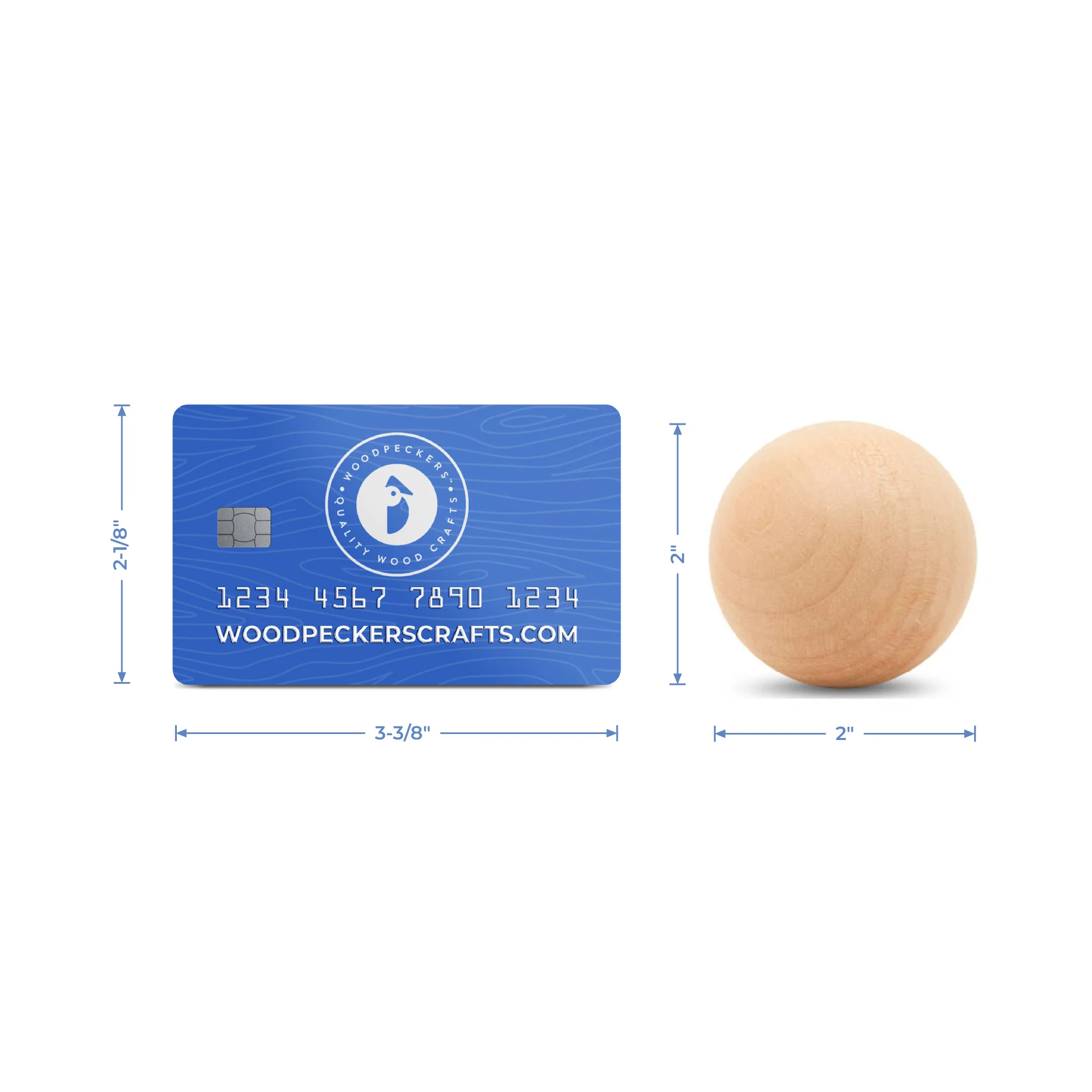 2" Round Wood Ball - Image 6