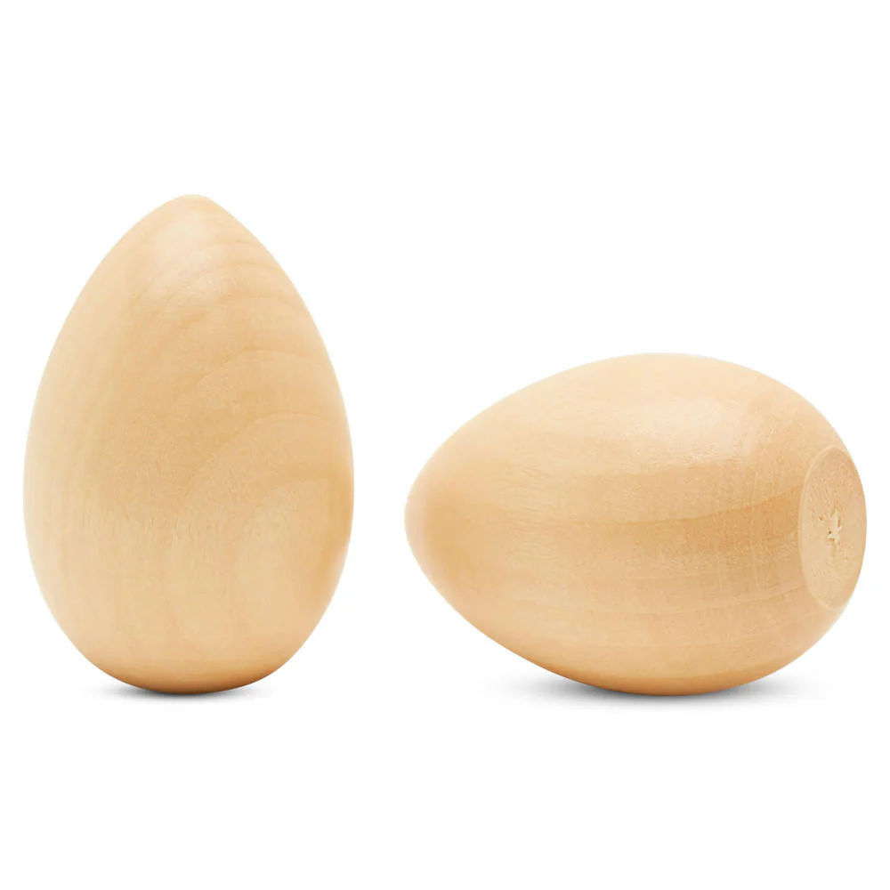 2" Varnished Wooden Egg - Image 3