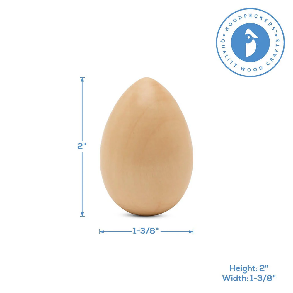2" Varnished Wooden Egg - Image 4