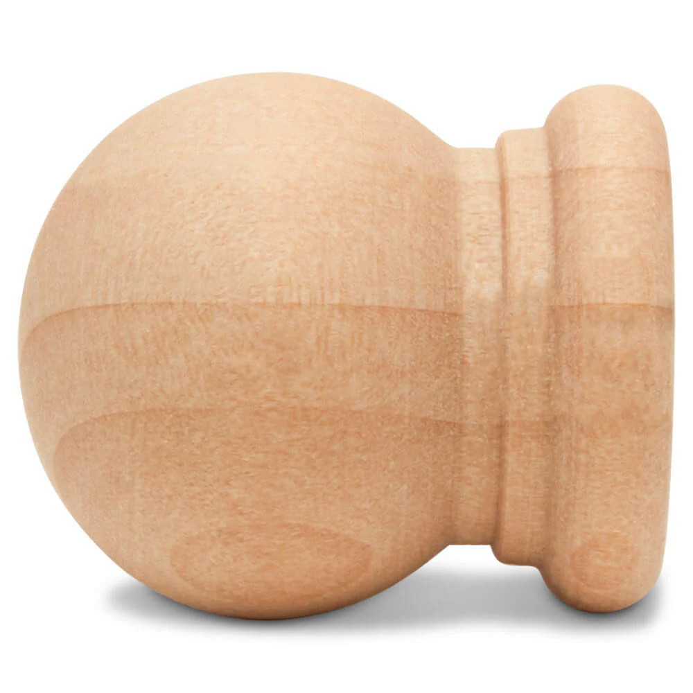 Pedestal Ball 3/4" Wood Finial - Image 2