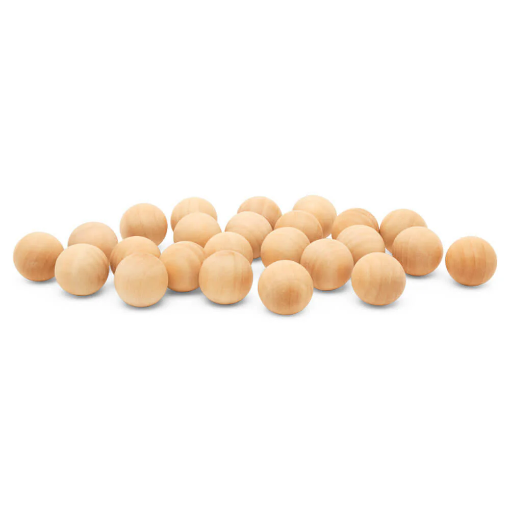 3/4" Round Wooden Ball - Image 2