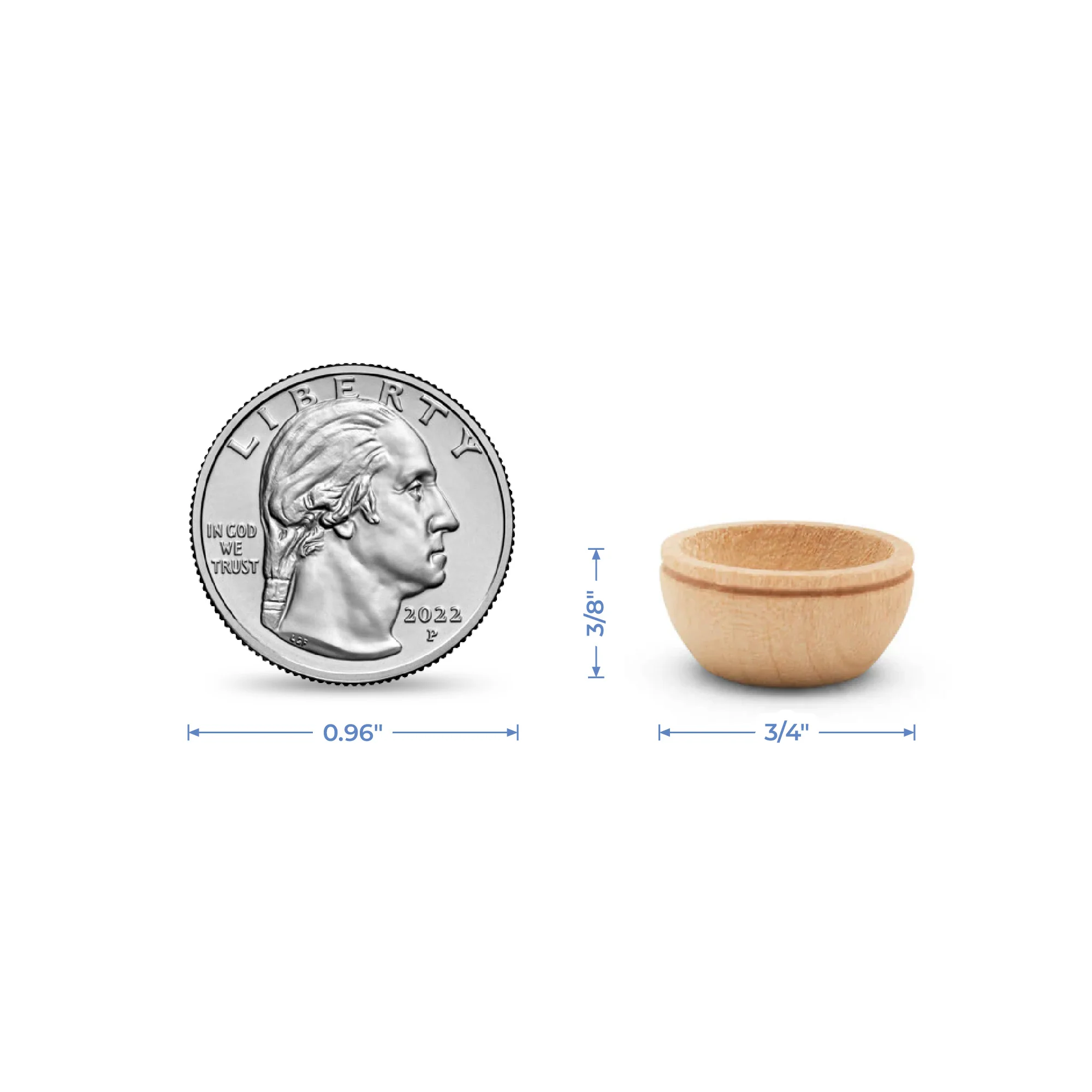 3/4" Wooden Miniature Bowl - Image 5