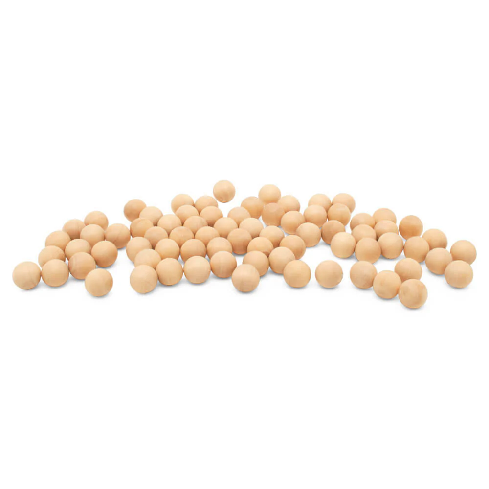 3/8" Round Wooden Ball - Image 2