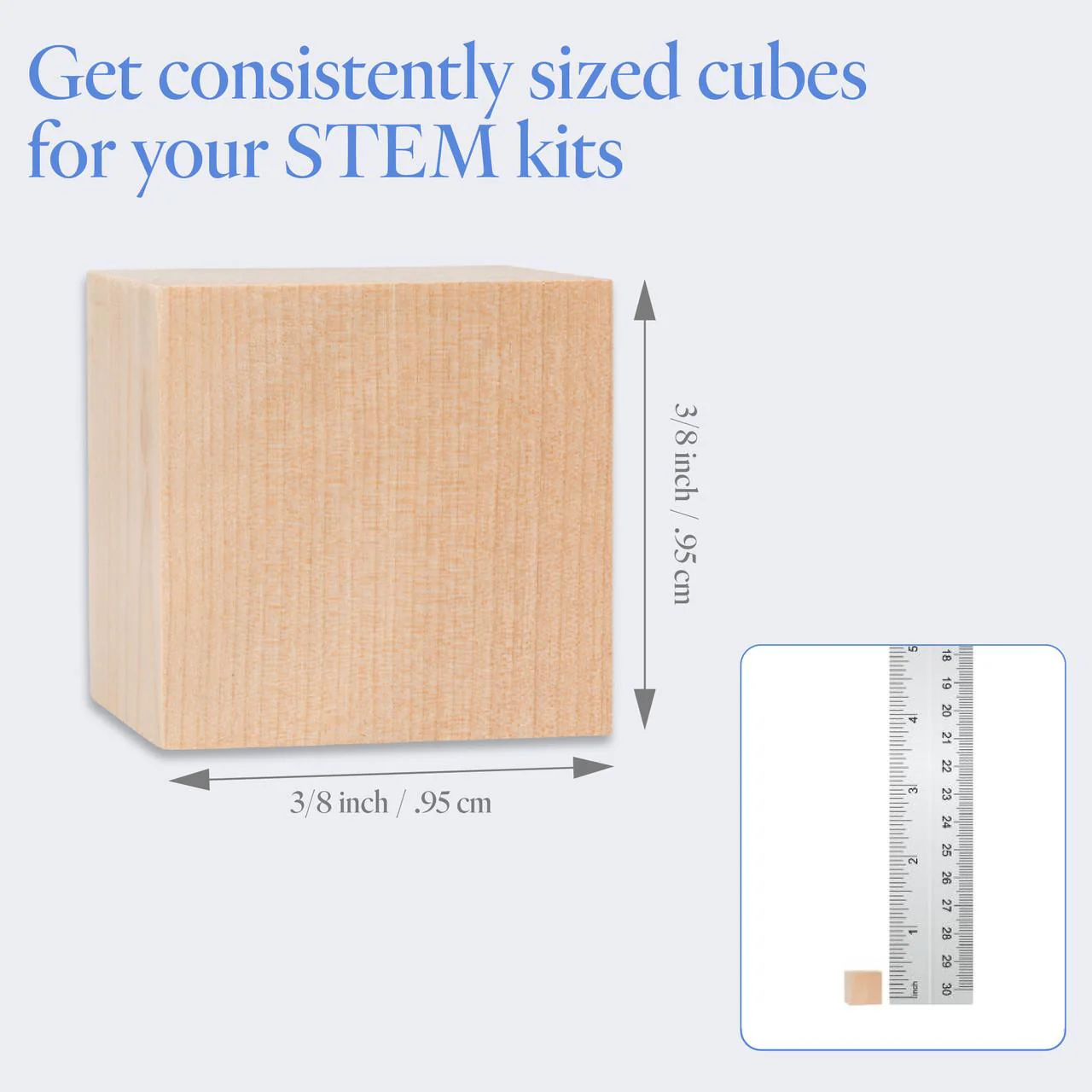 3/8" Wooden Cube - Image 5