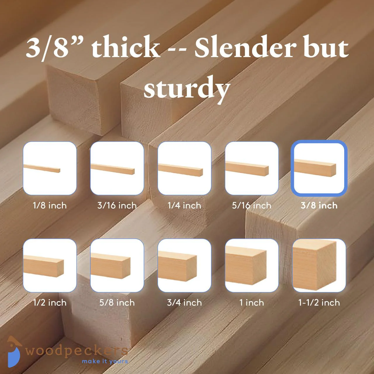 3/8" x 48" Square Dowel - Image 6