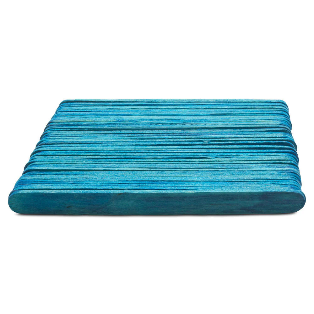 4-1/2" Blue Wooden Popsicle Sticks, Pack Of 100 - Image 3
