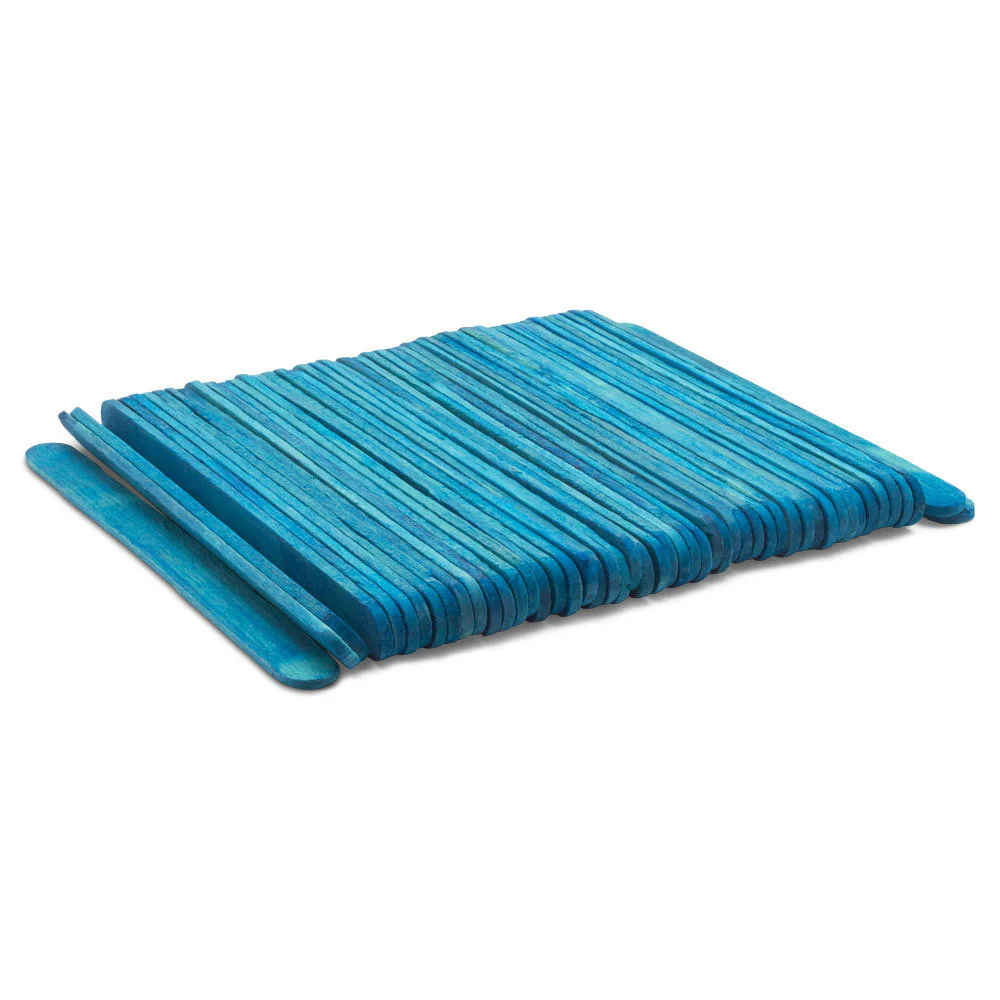 4-1/2" Blue Wooden Popsicle Sticks, Pack Of 100 - Image 4
