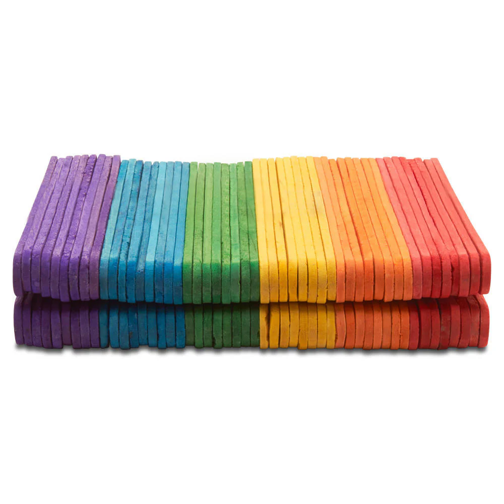 4-1/2" Colored Wooden Popsicle Sticks, Variety Pack Of 100 - Image 3