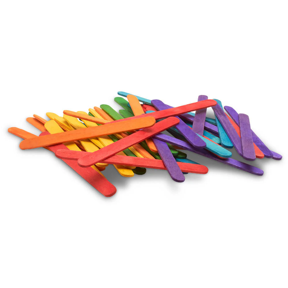 4-1/2" Colored Wooden Popsicle Sticks, Variety Pack Of 100 - Image 4