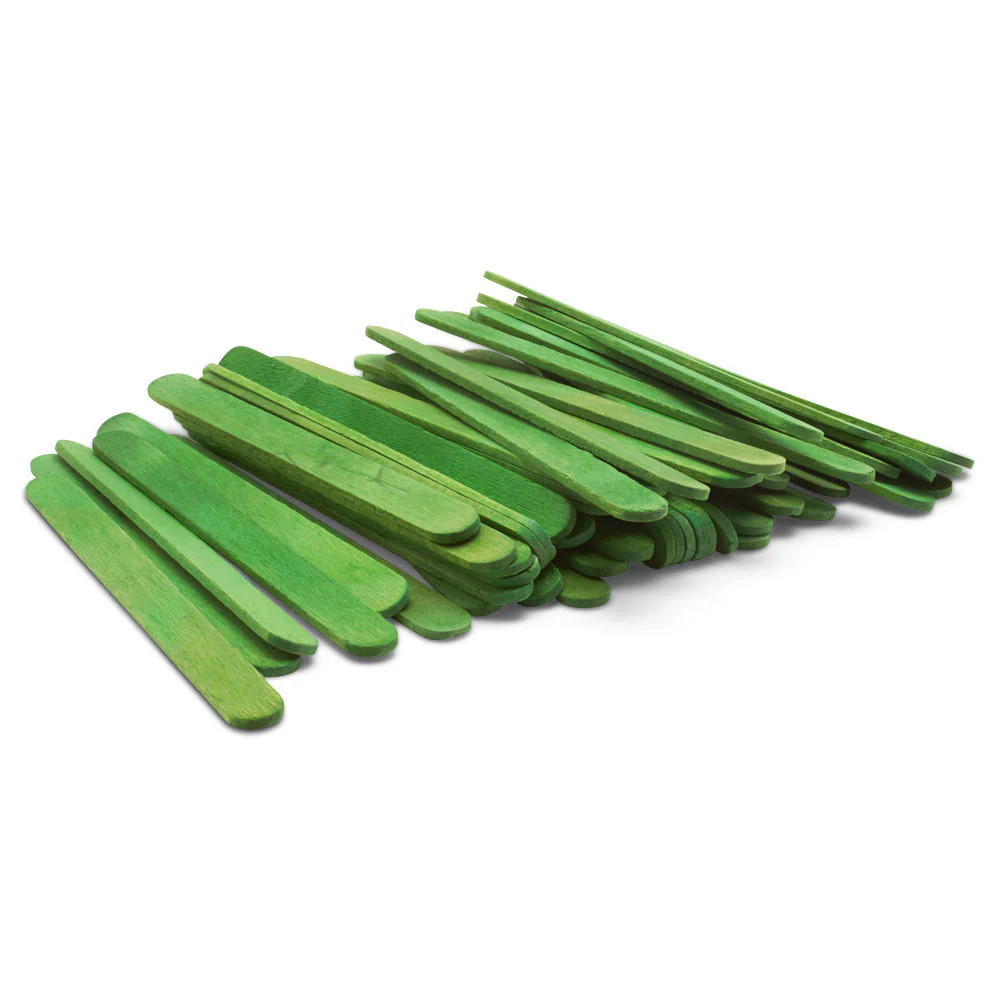 4-1/2" Green Wooden Popsicle Sticks, Pack Of 100 - Image 2