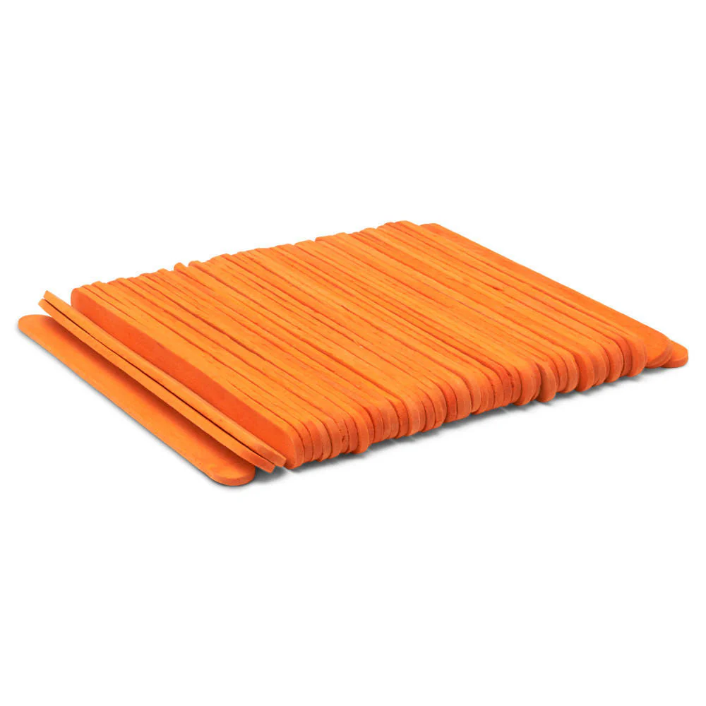 4-1/2" Orange Wooden Popsicle Sticks, Pack Of 100 - Image 2