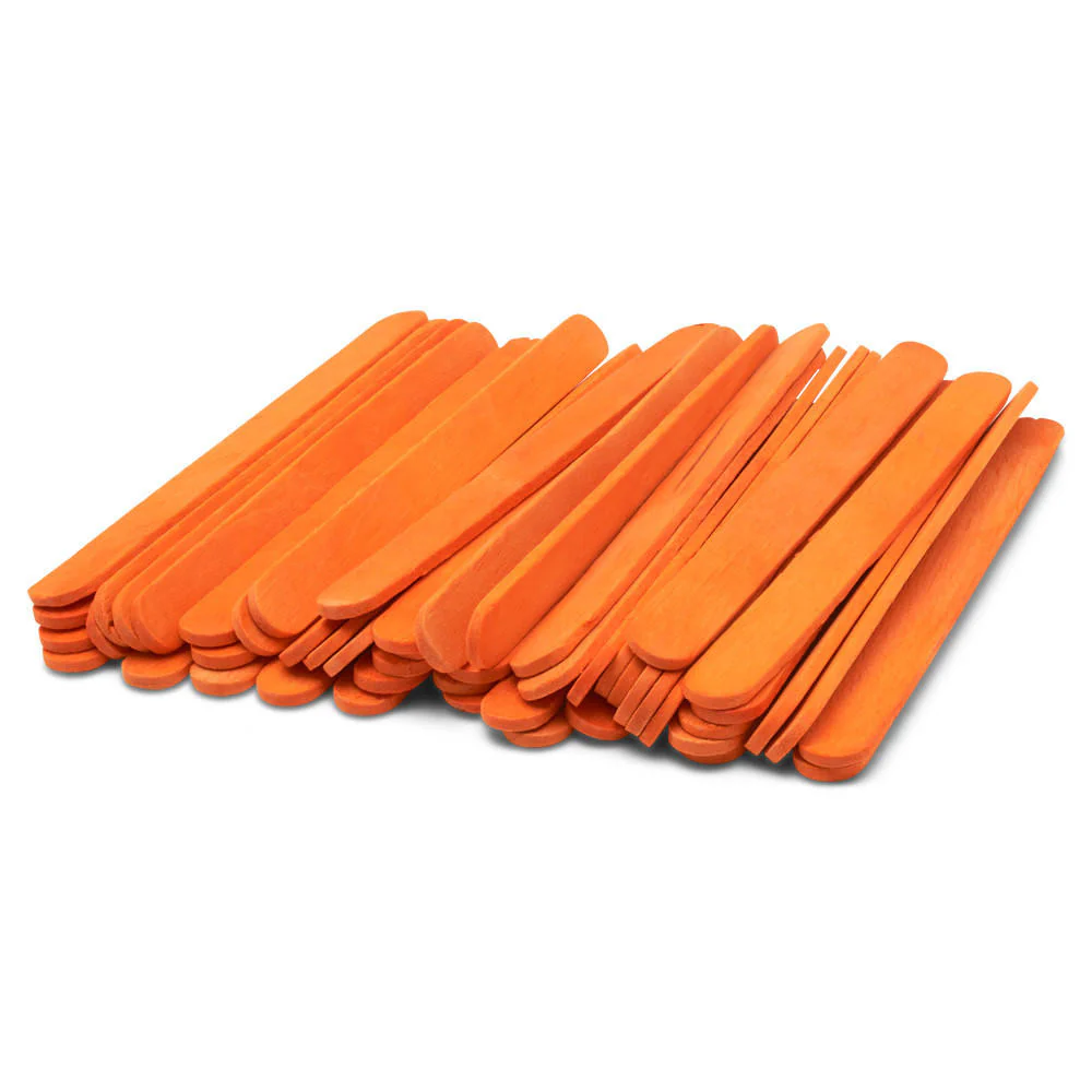 4-1/2" Orange Wooden Popsicle Sticks, Pack Of 100 - Image 3