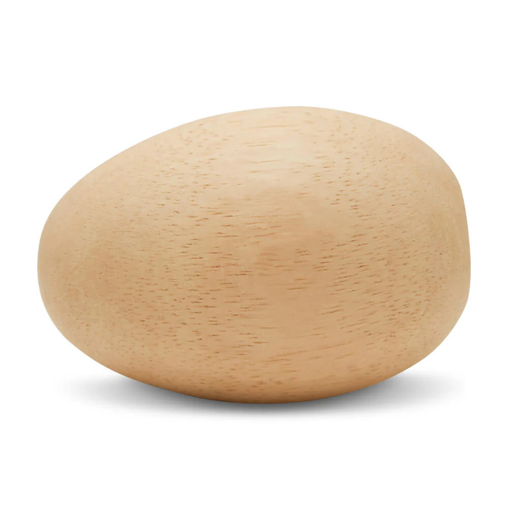 4-1/2" Wooden Egg, Flat Bottoms - Image 3