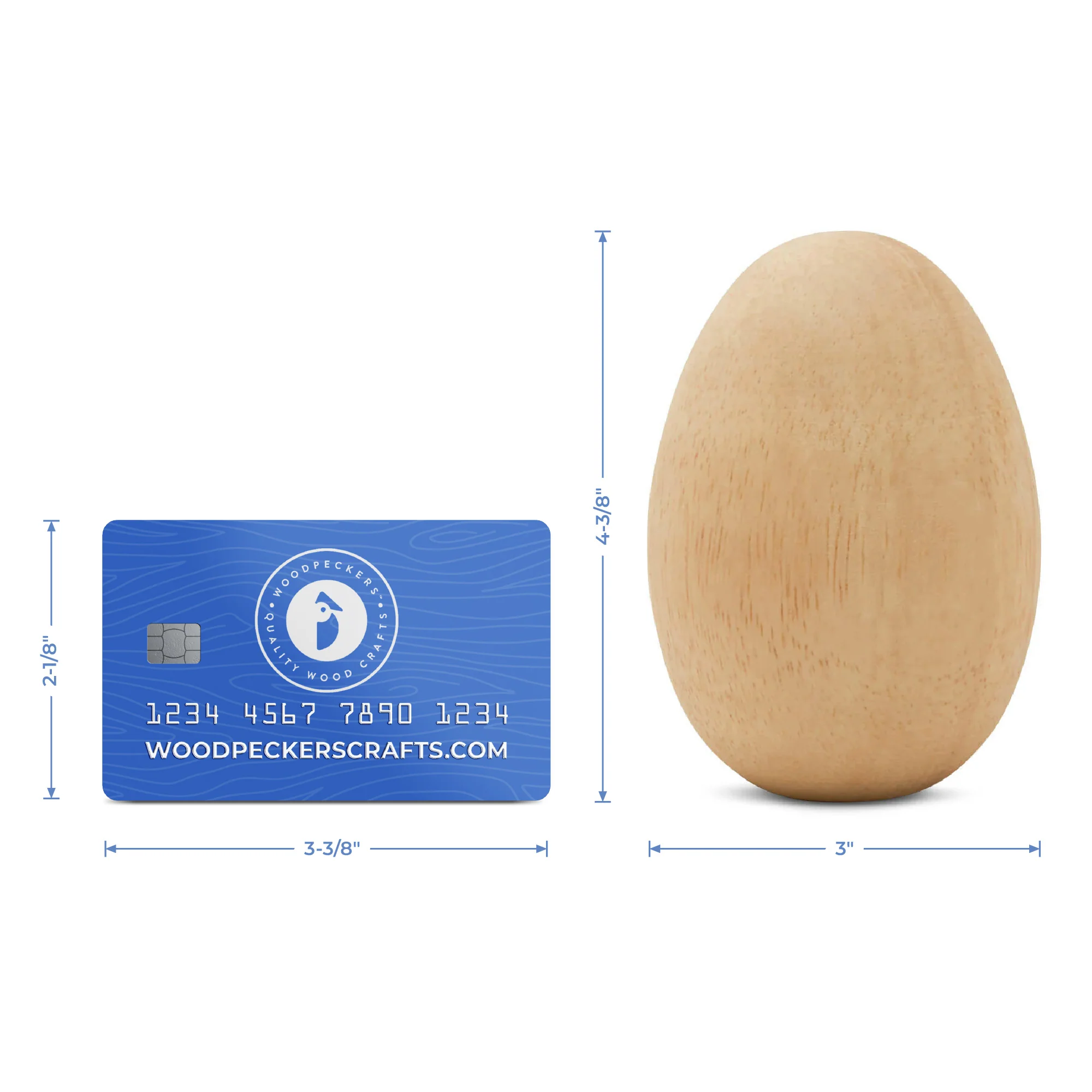 4-1/2" Wooden Egg, Flat Bottoms - Image 7