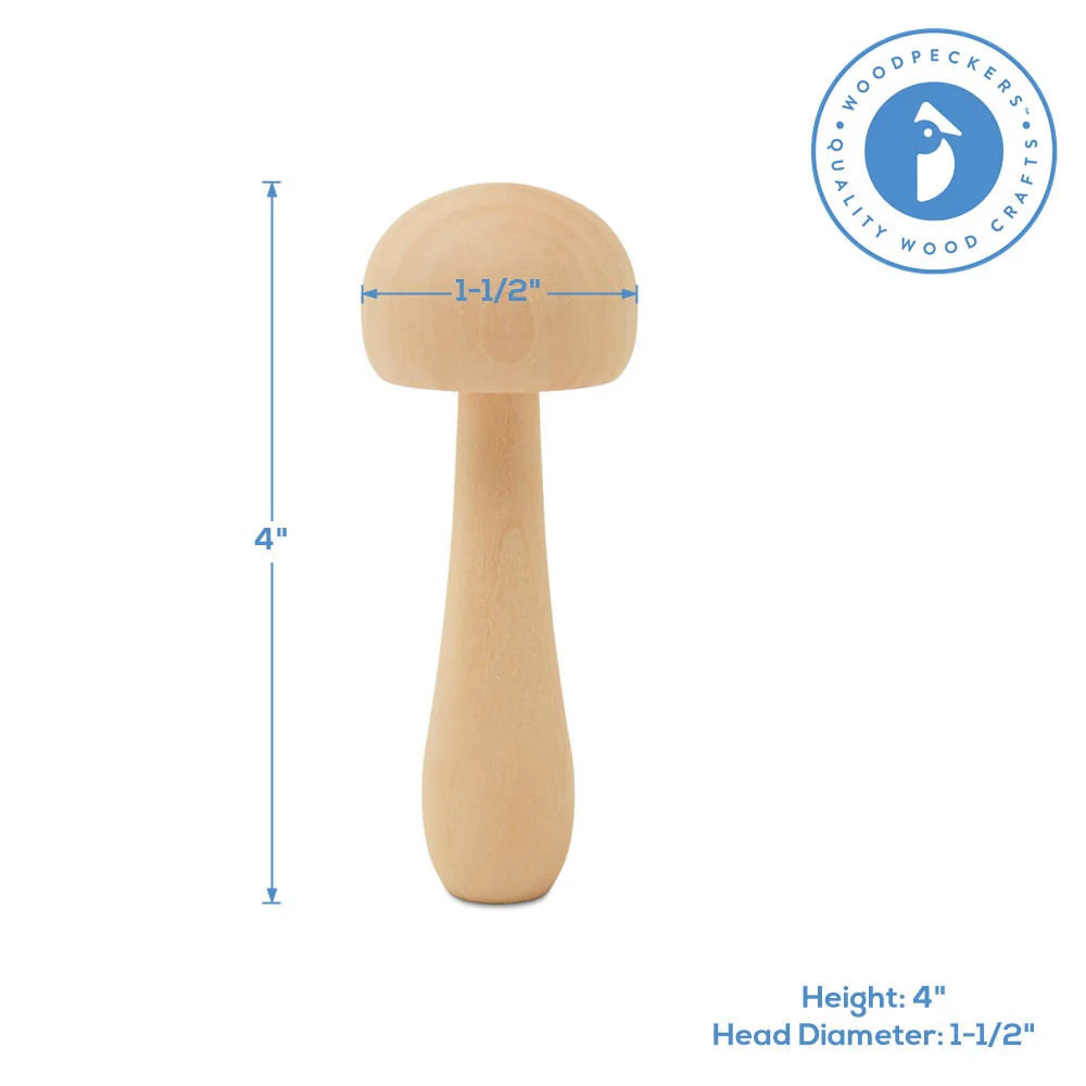 4" Wood Mushroom - Image 5