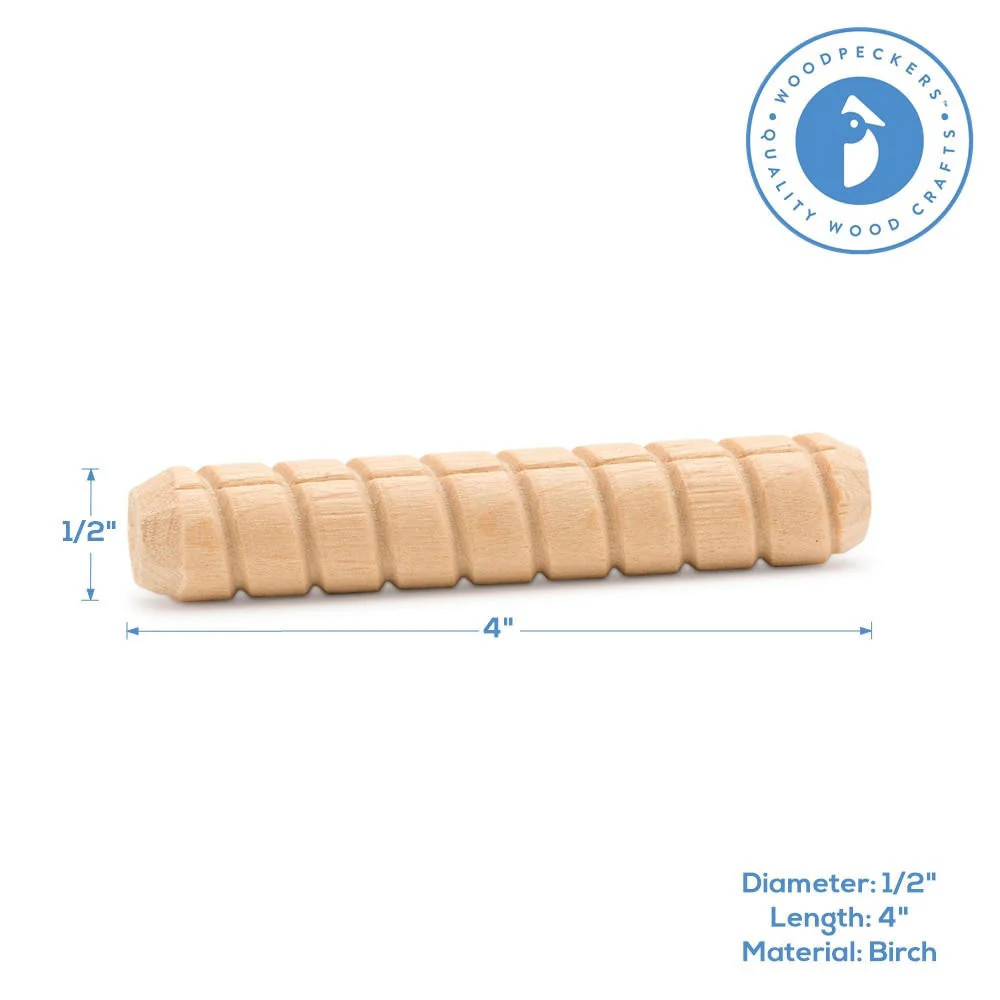 4" x 1/2" Spiral Wood Dowel Pin - Image 3