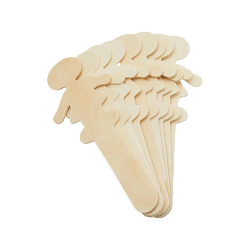 5” Girl-Shaped Popsicle Sticks, 2 ½” Base - Image 2