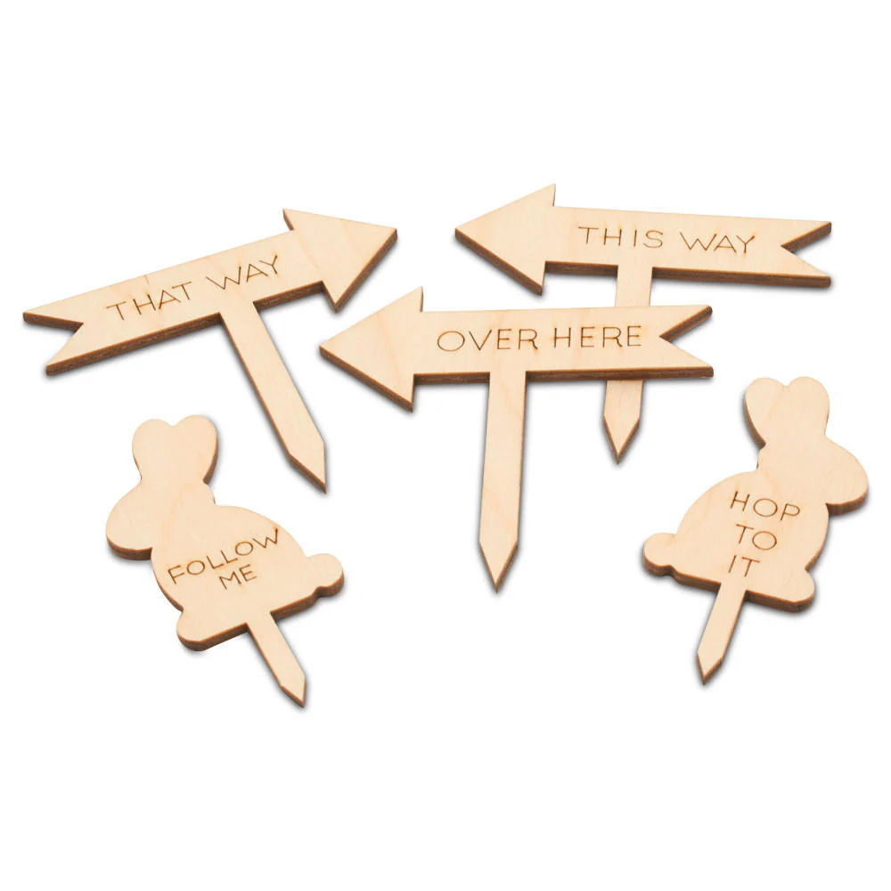 5-Piece Easter Hunt Sign Kit with Bunny & Arrow Stakes - Image 2