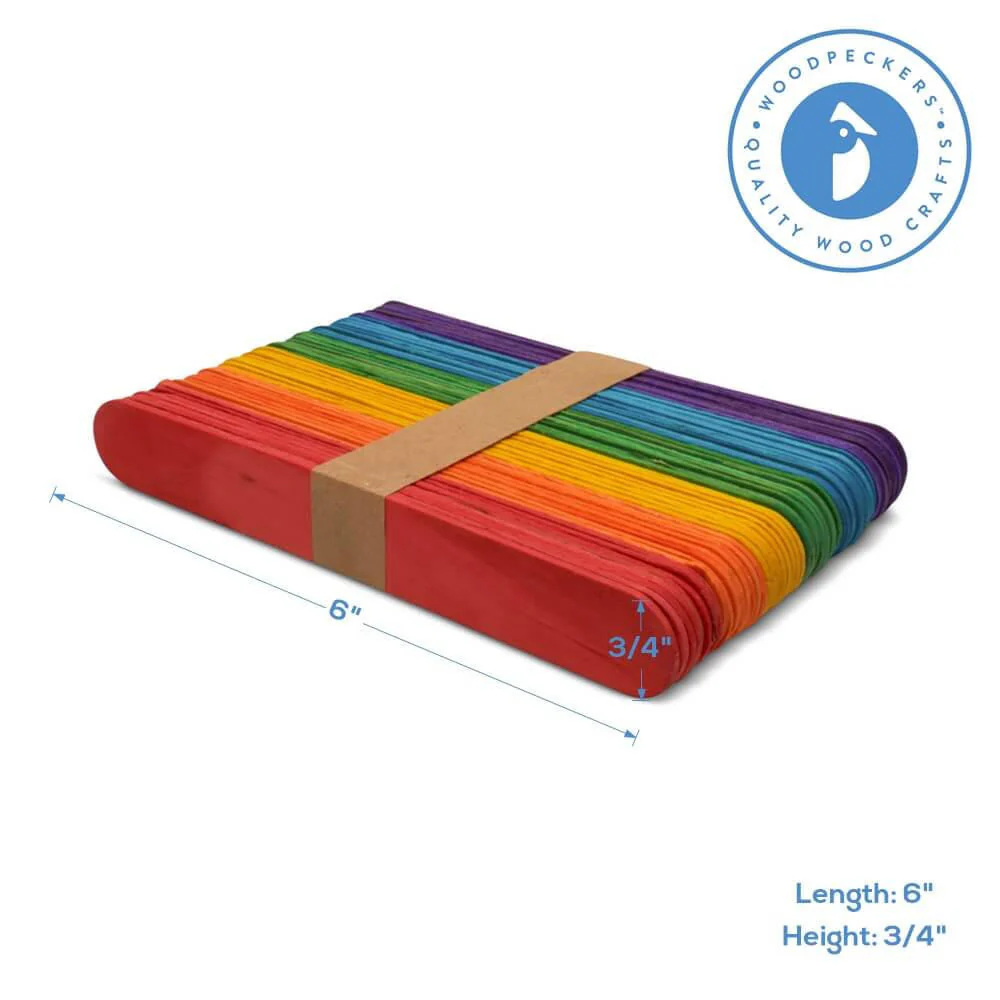 6" Jumbo Colored Popsicle Stick, Pack of 100 - Image 5