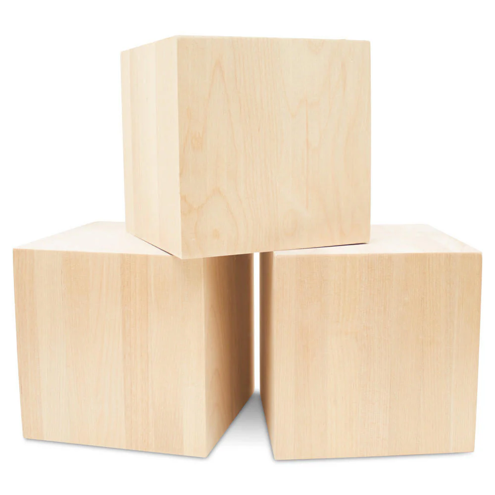 6” Large Wood Cube,
