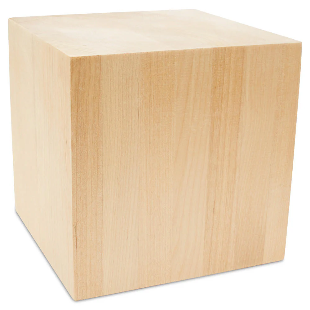 6” Large Wood Cube, - Image 2