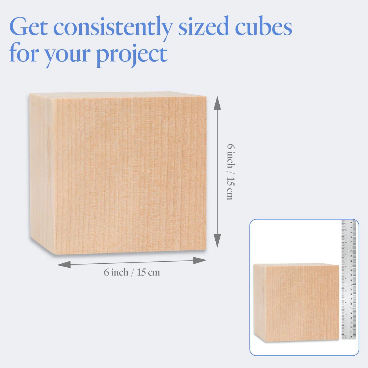 6” Large Wood Cube, - Image 6