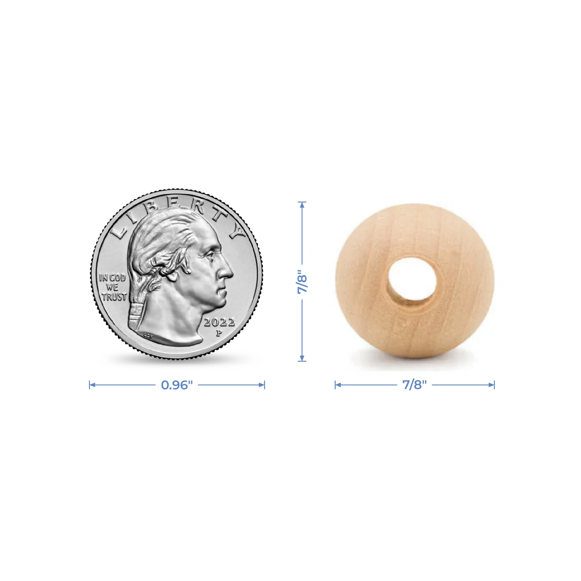 7/8" Ball Bead, 3/8" Hole - Image 5