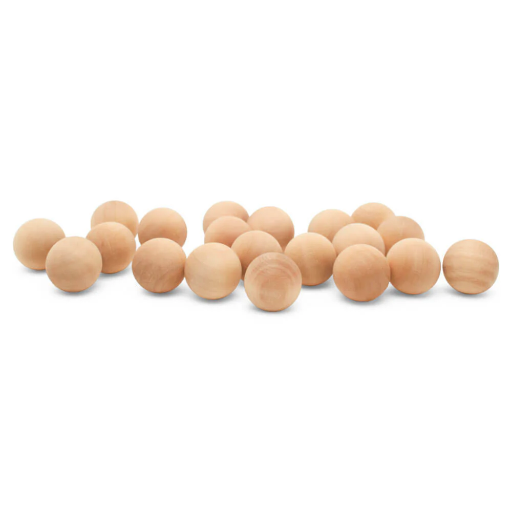 7/8" Round Wood Ball - Image 2