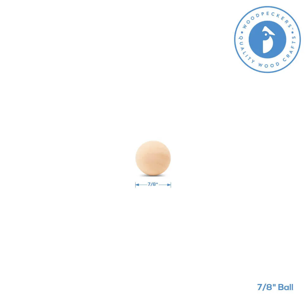7/8" Round Wood Ball - Image 5