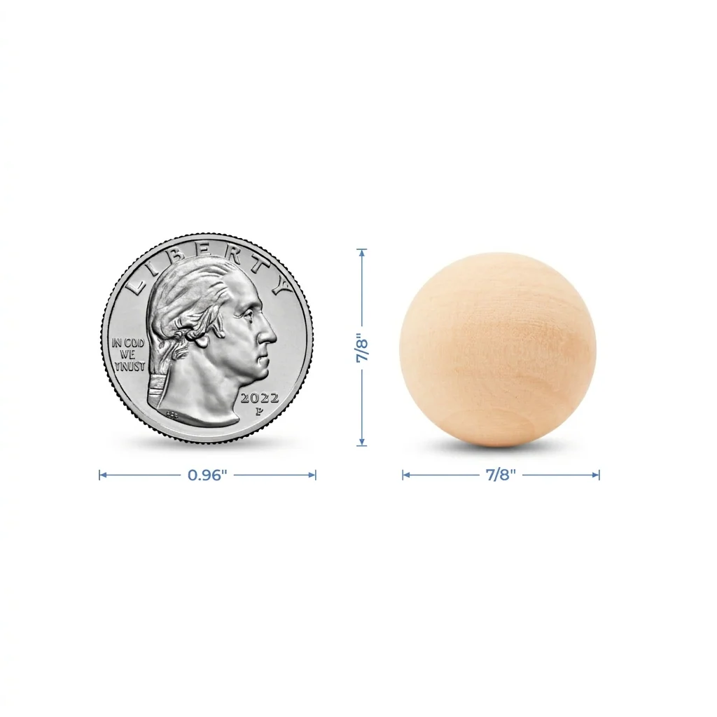 7/8" Round Wood Ball - Image 6