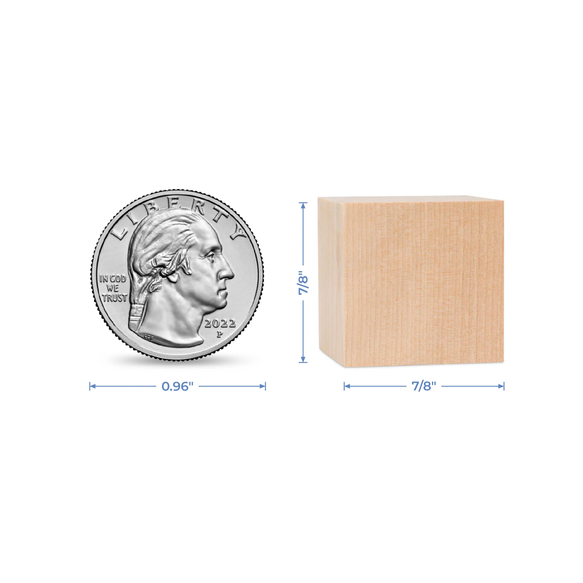 7/8" Wooden Cube - Image 7