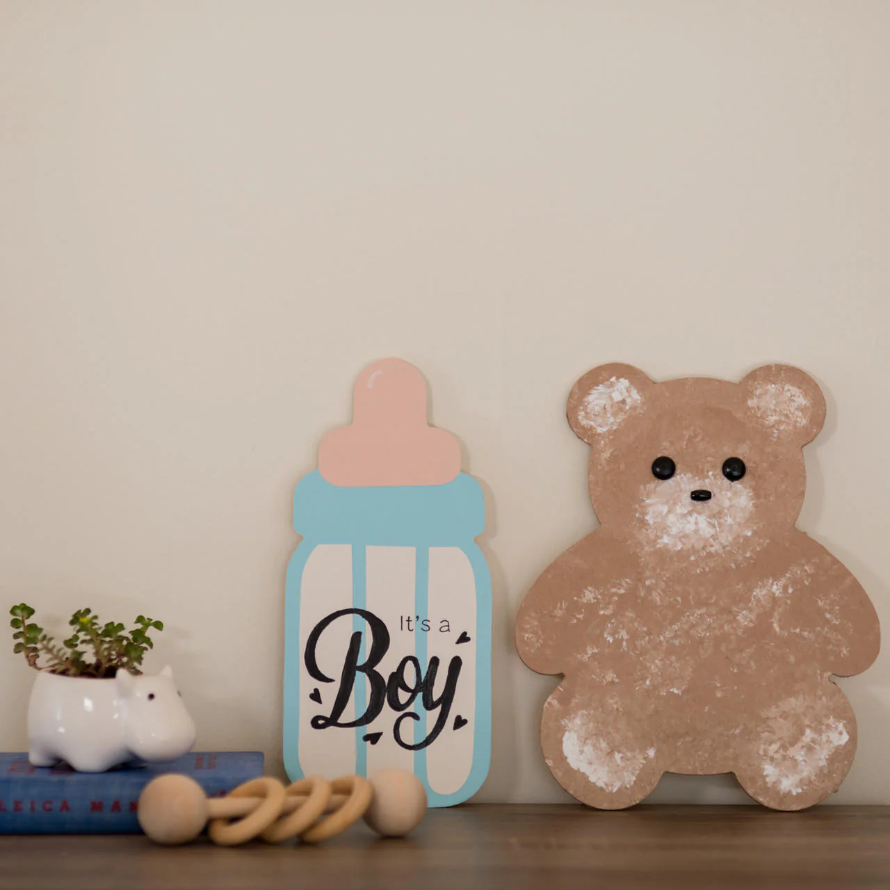 8" Wood Teddy Bear Cutout, 8" x 6.5" x 1/4" - Image 2