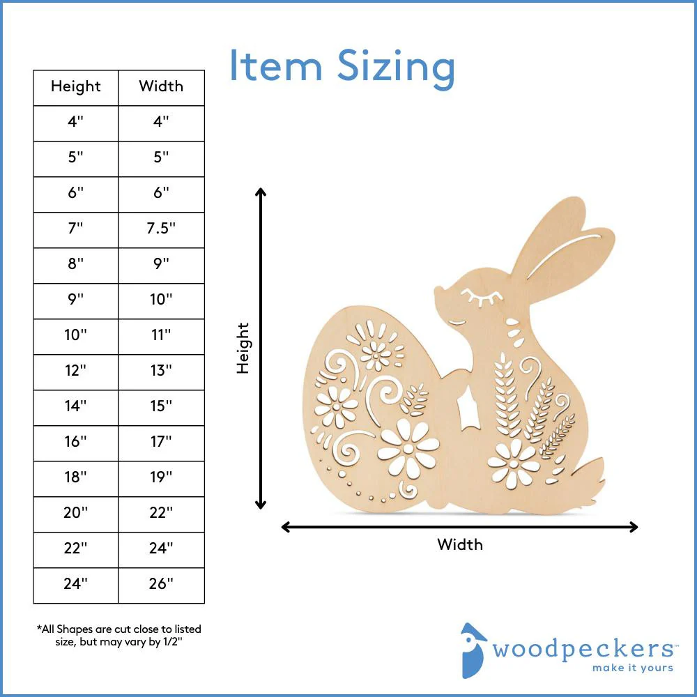 Bunny Holding an Egg Cutout (with Laser Cut Flower Detail) - Image 4