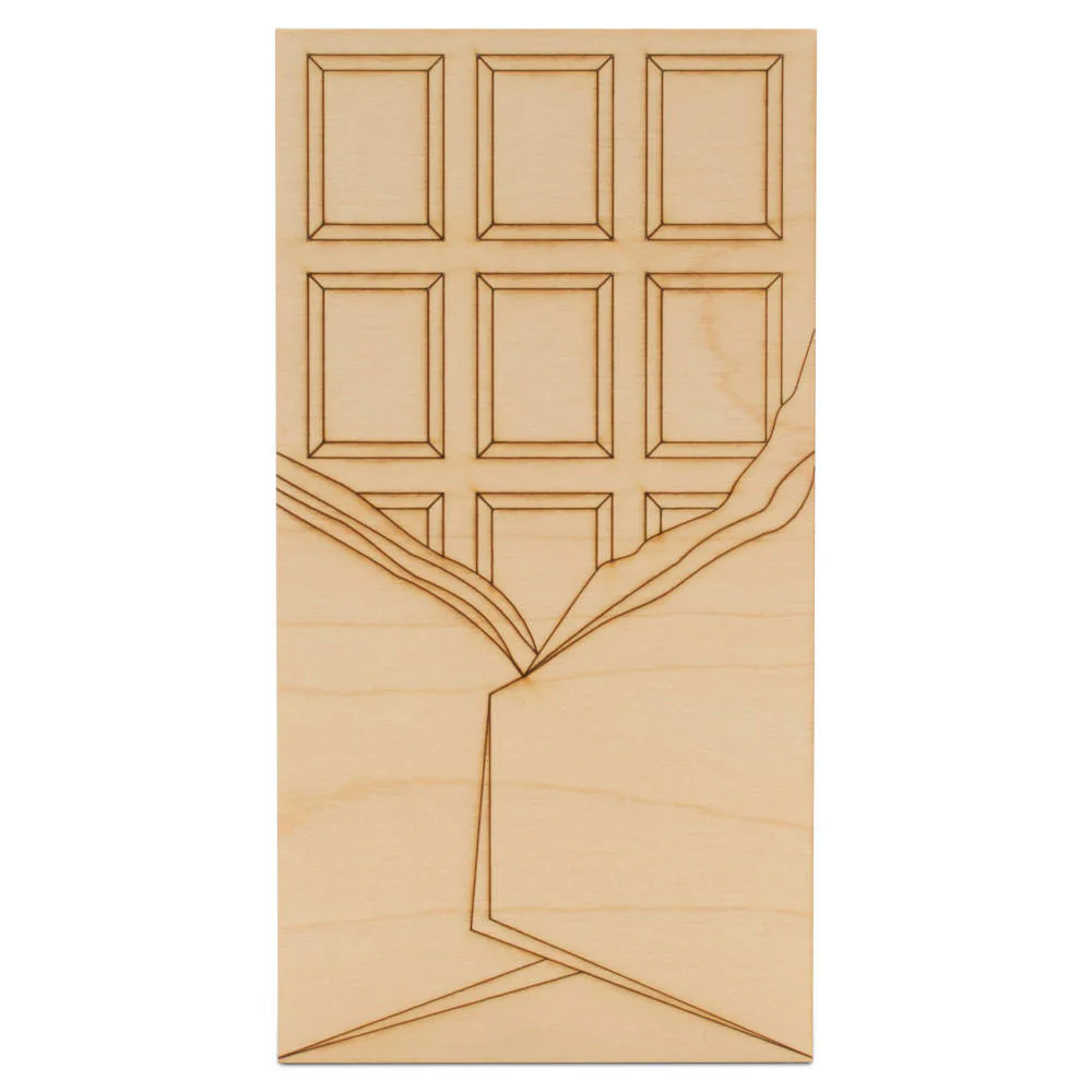 Chocolate Bar with Partly Opened Wrapper Cutout