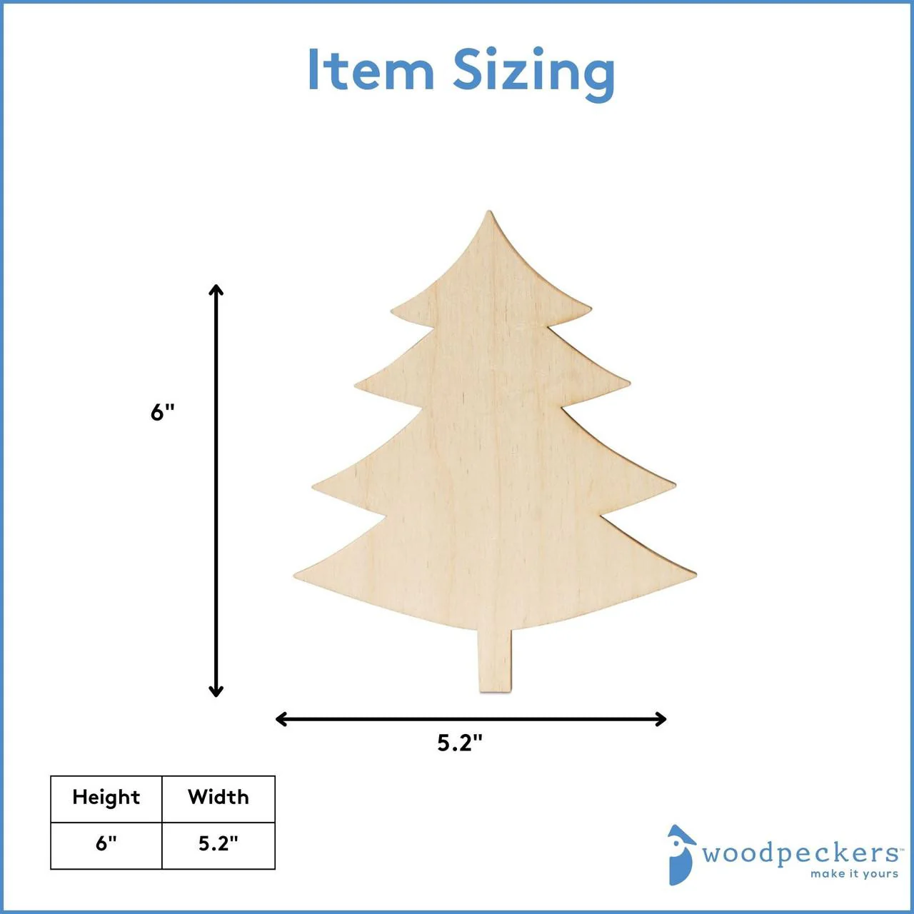 Christmas Tree Cutout Small 6"L x 5.2"W - Image 4
