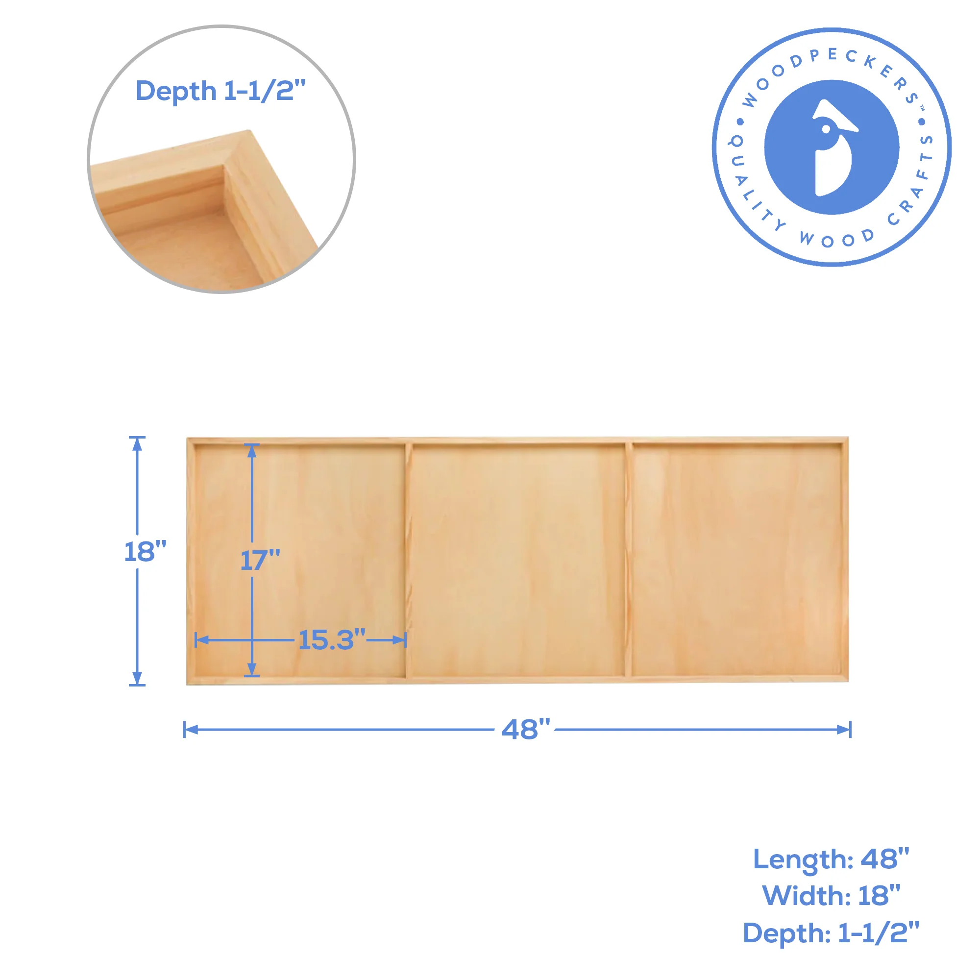 Cradled Wood Panels, 18" x 48" - Image 9