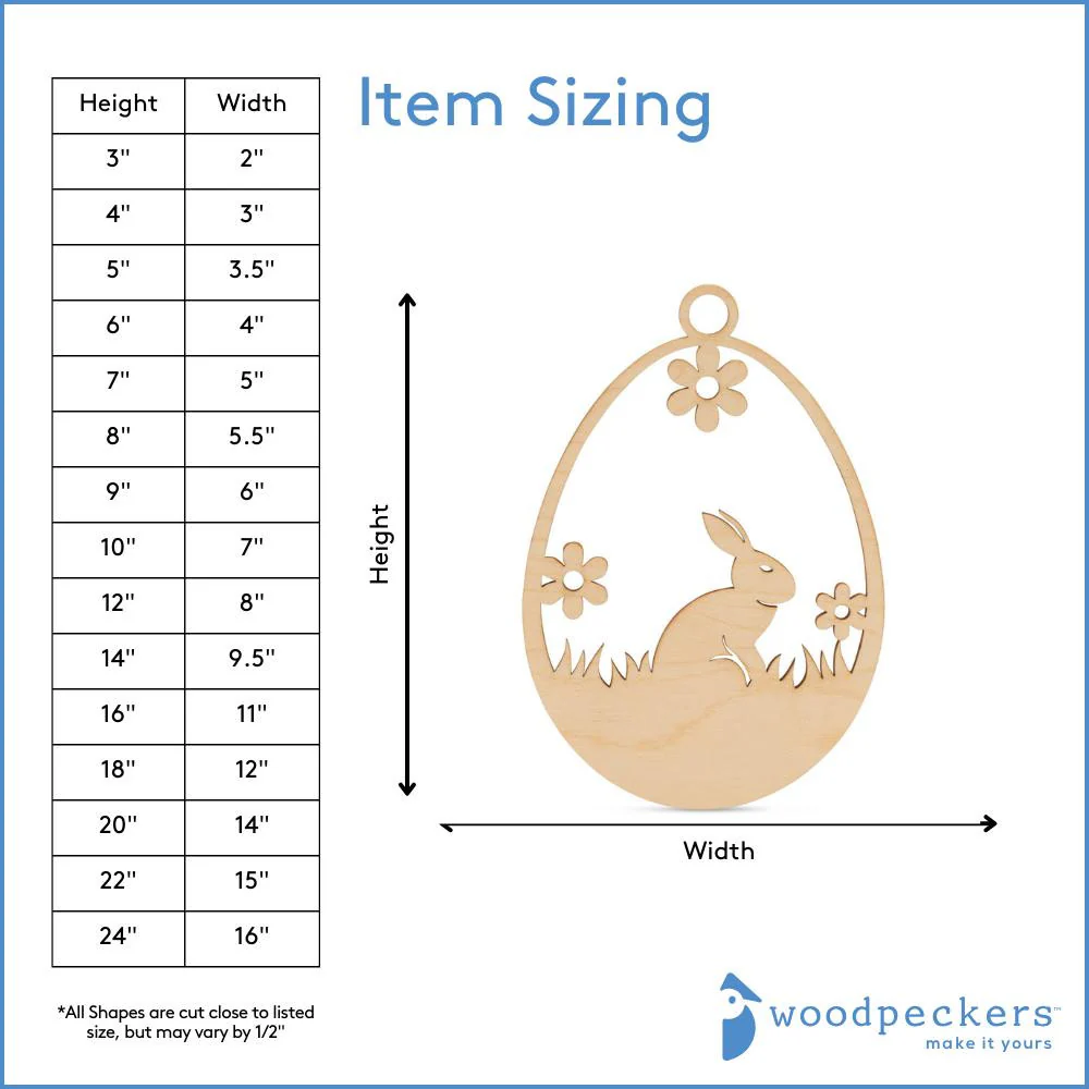 Egg Ornament with Bunny Nature Scene Laser Cut Detail - Image 3