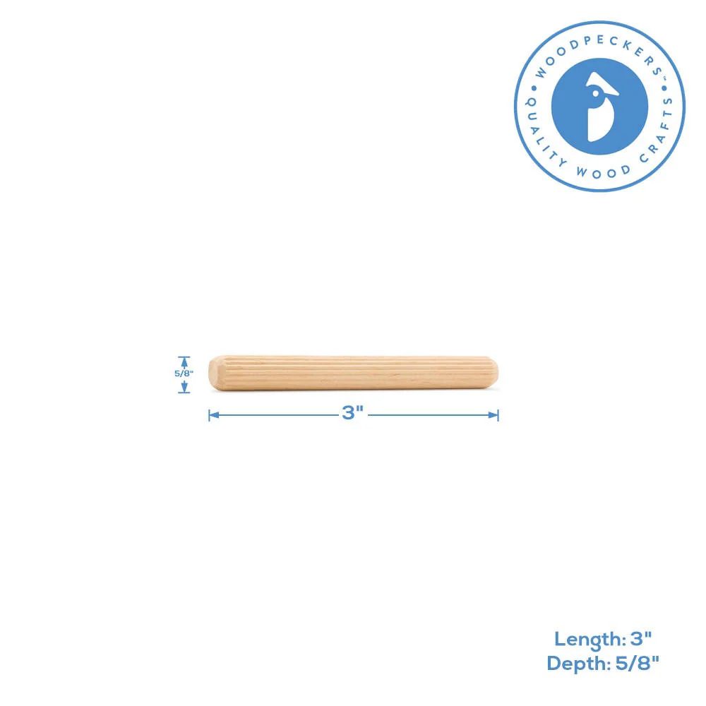 Fluted Dowel Pin, 3" x 5/8" - Image 2