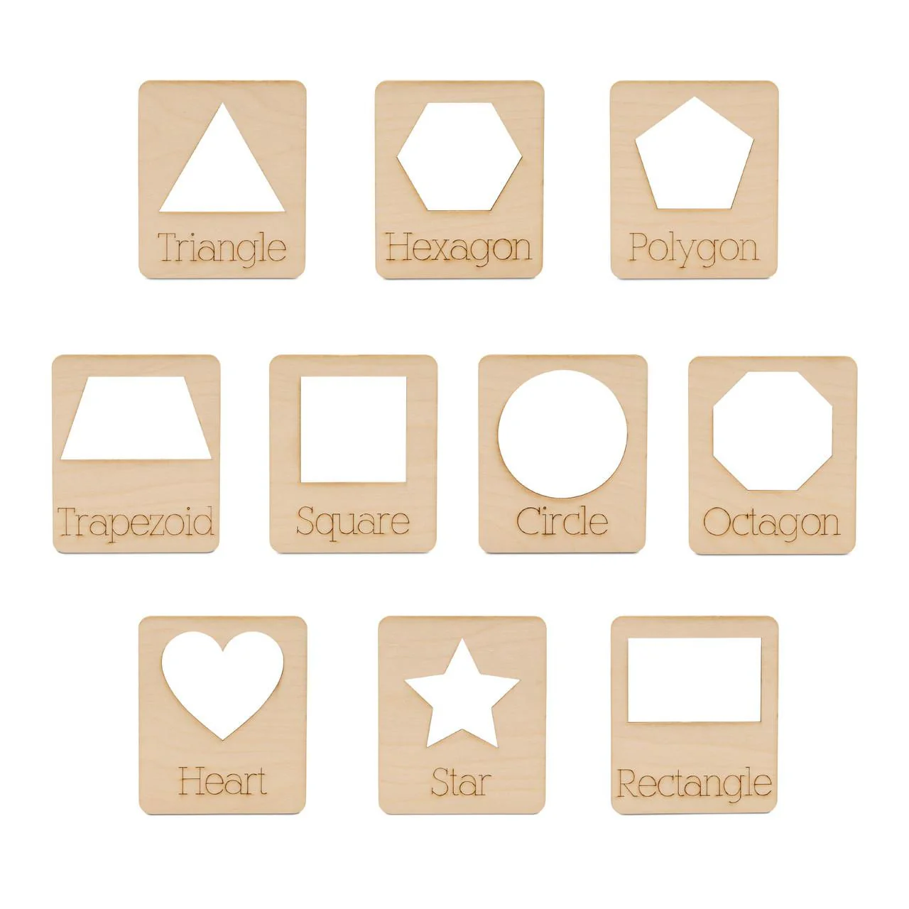 Geometric Stencil Flashcards, Set of 10