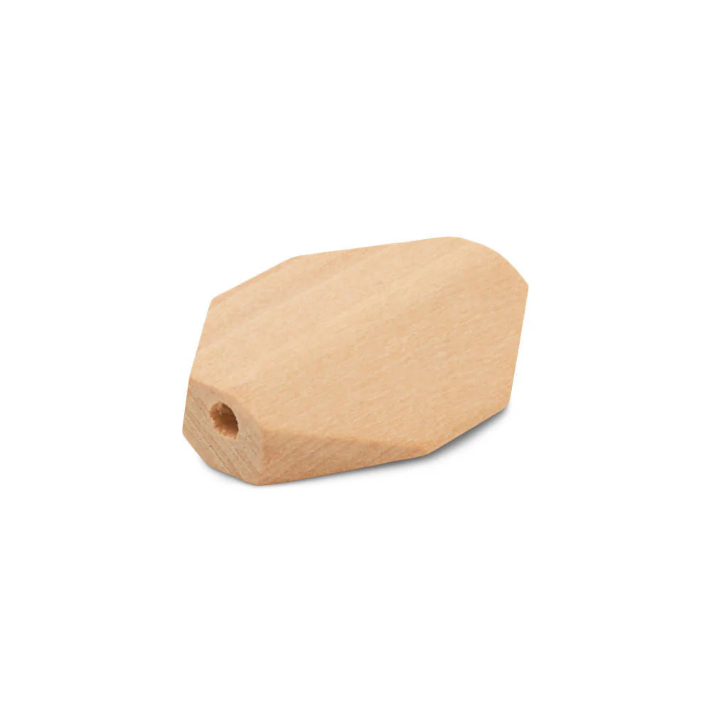 Geometric Wooden Bead, 1”