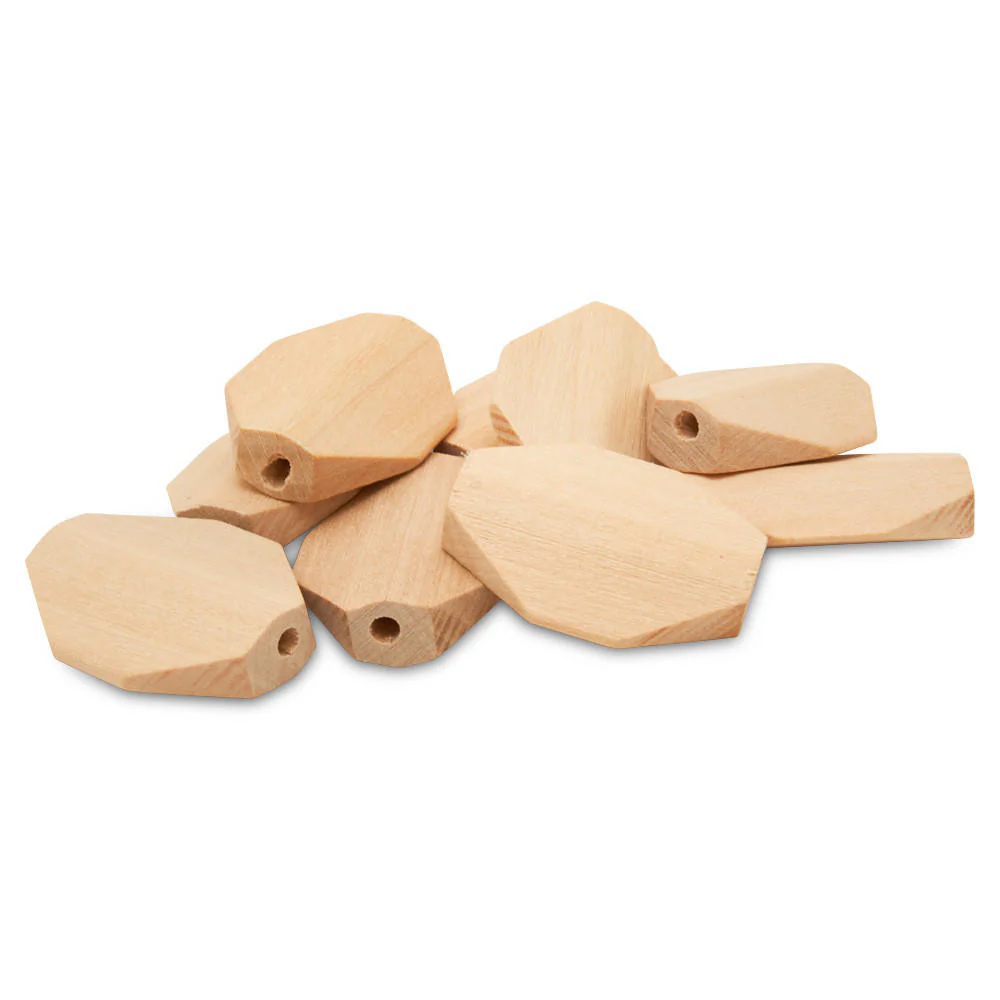 Geometric Wooden Bead, 1” - Image 3