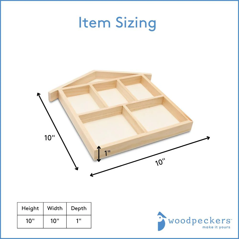 10 x 8 House Sectioned Tray & Shadow Box - Image 3