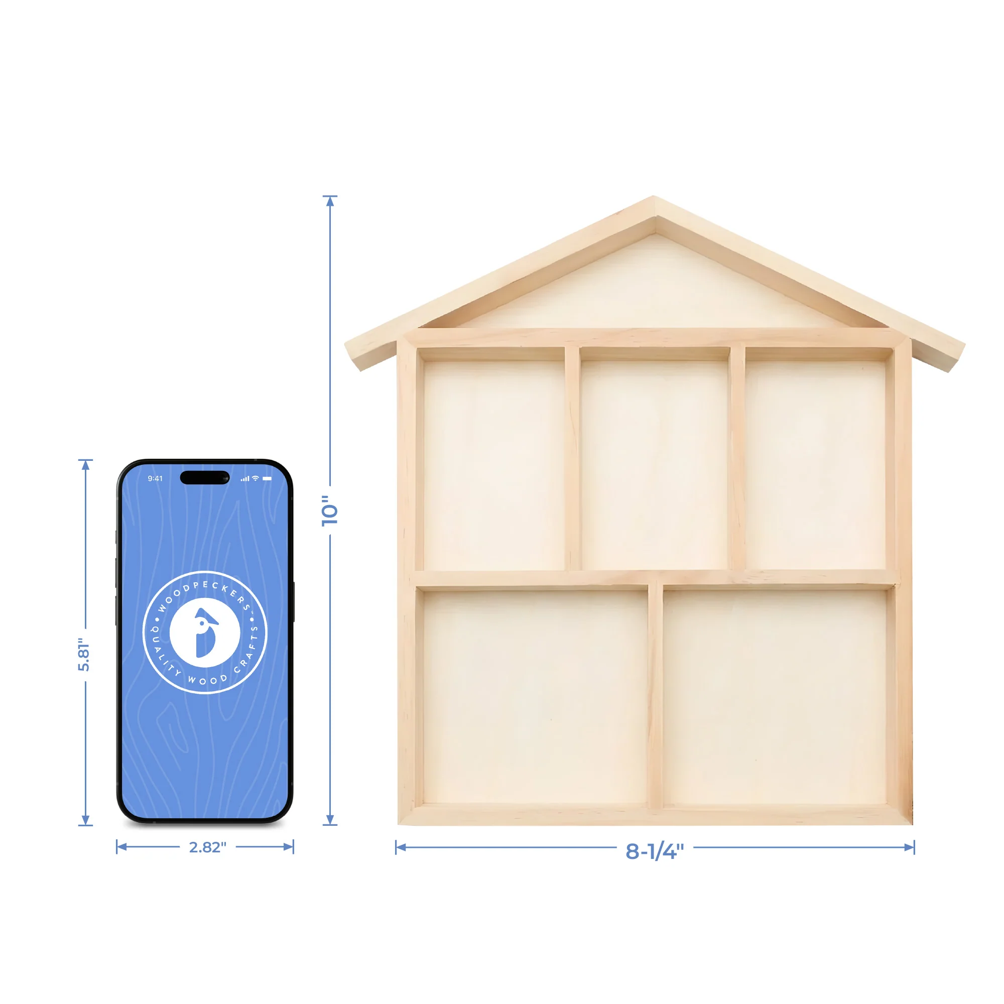 10 x 8 House Sectioned Tray & Shadow Box - Image 4