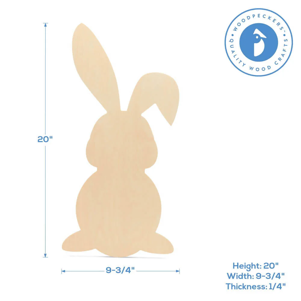 Jumbo Wood Easter Bunny Cutout, 20" - Image 4