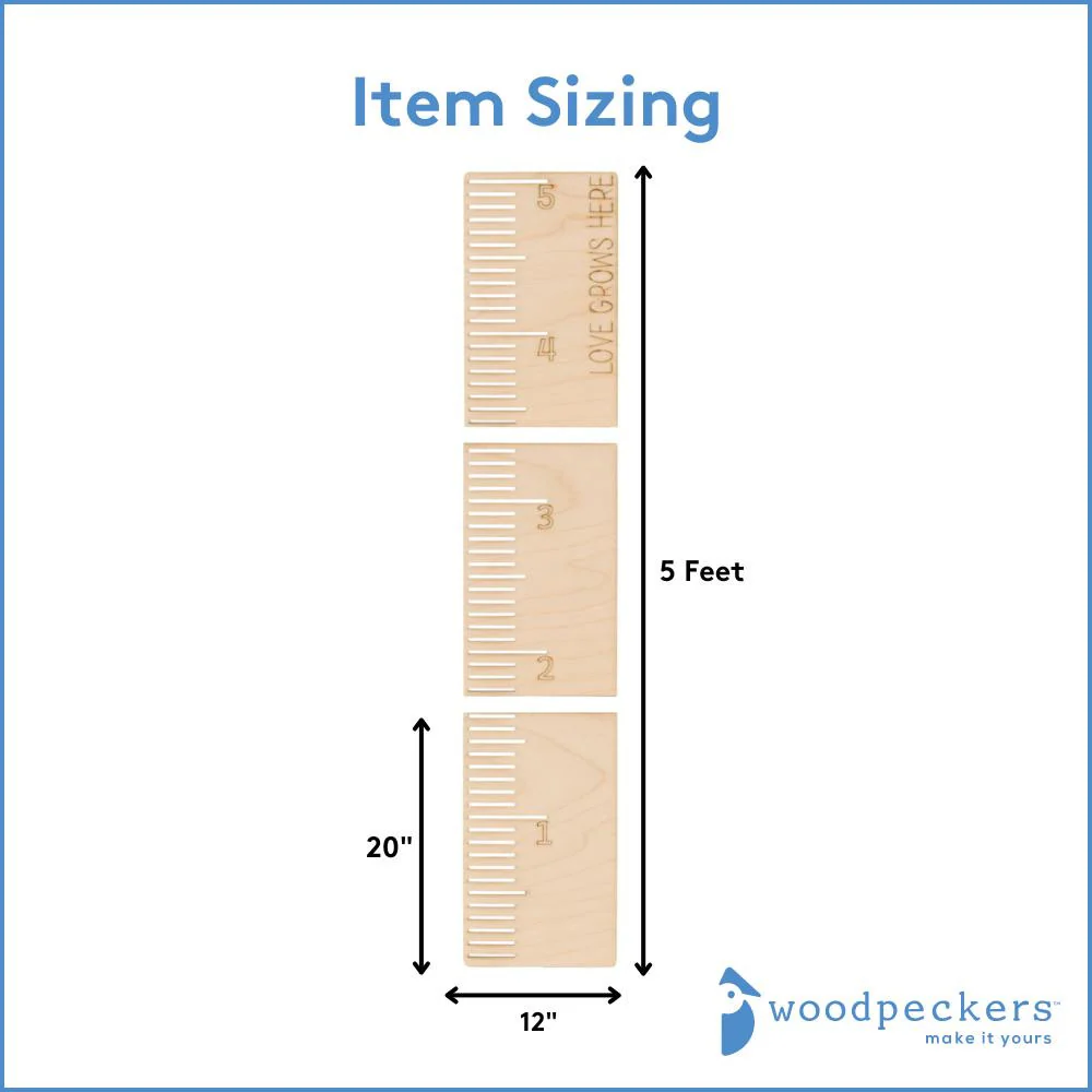 "Love Grows Here" Baby Growth Chart Ruler - Image 3