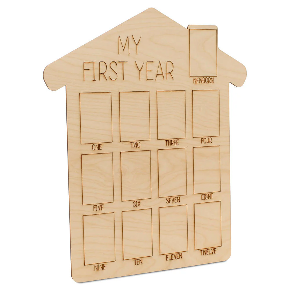 "My First Year" Baby Milestone Picture Frame, House Style - Image 2