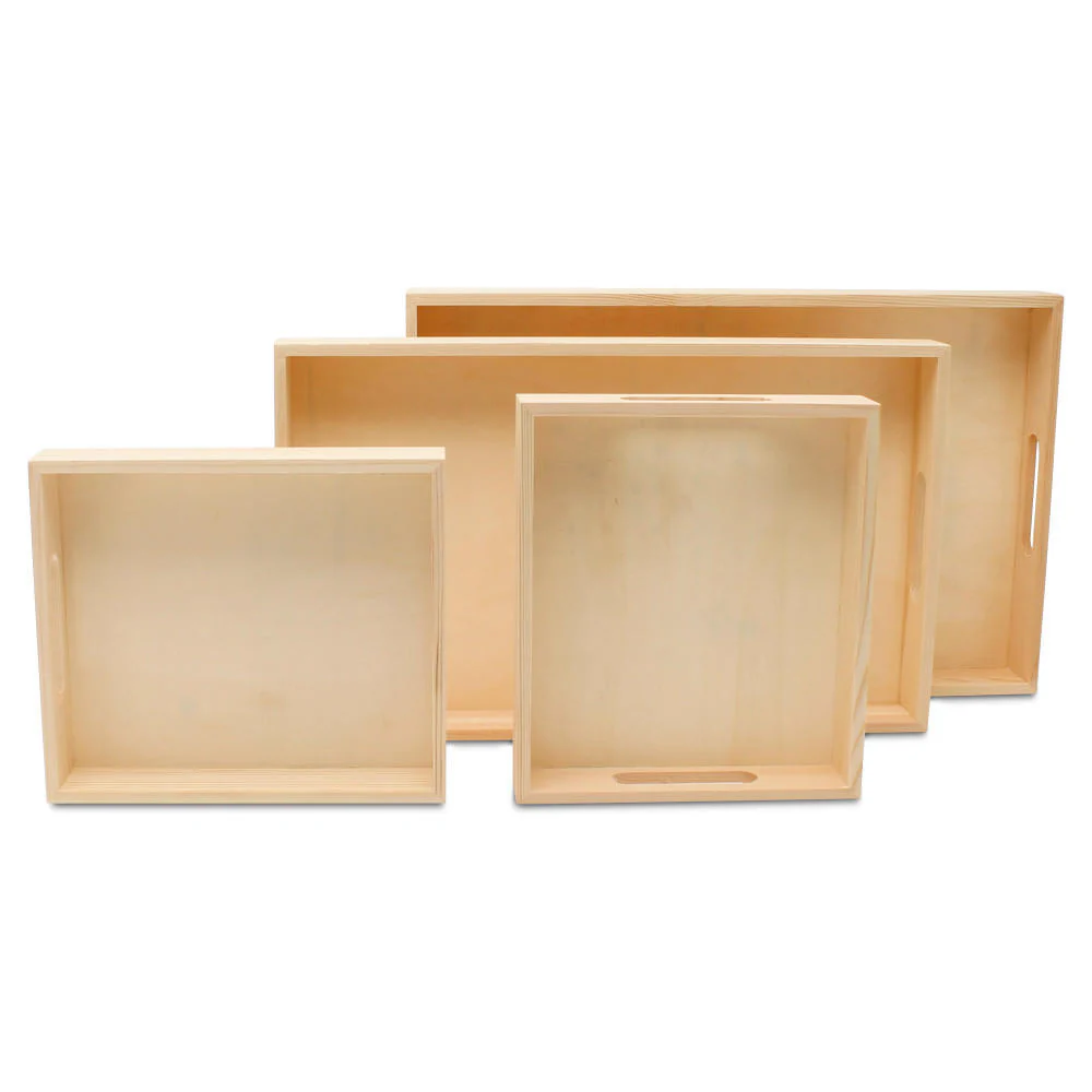 Nesting Trays with Cutouts Handles, Assorted Sizes, Set of 4 - Image 3