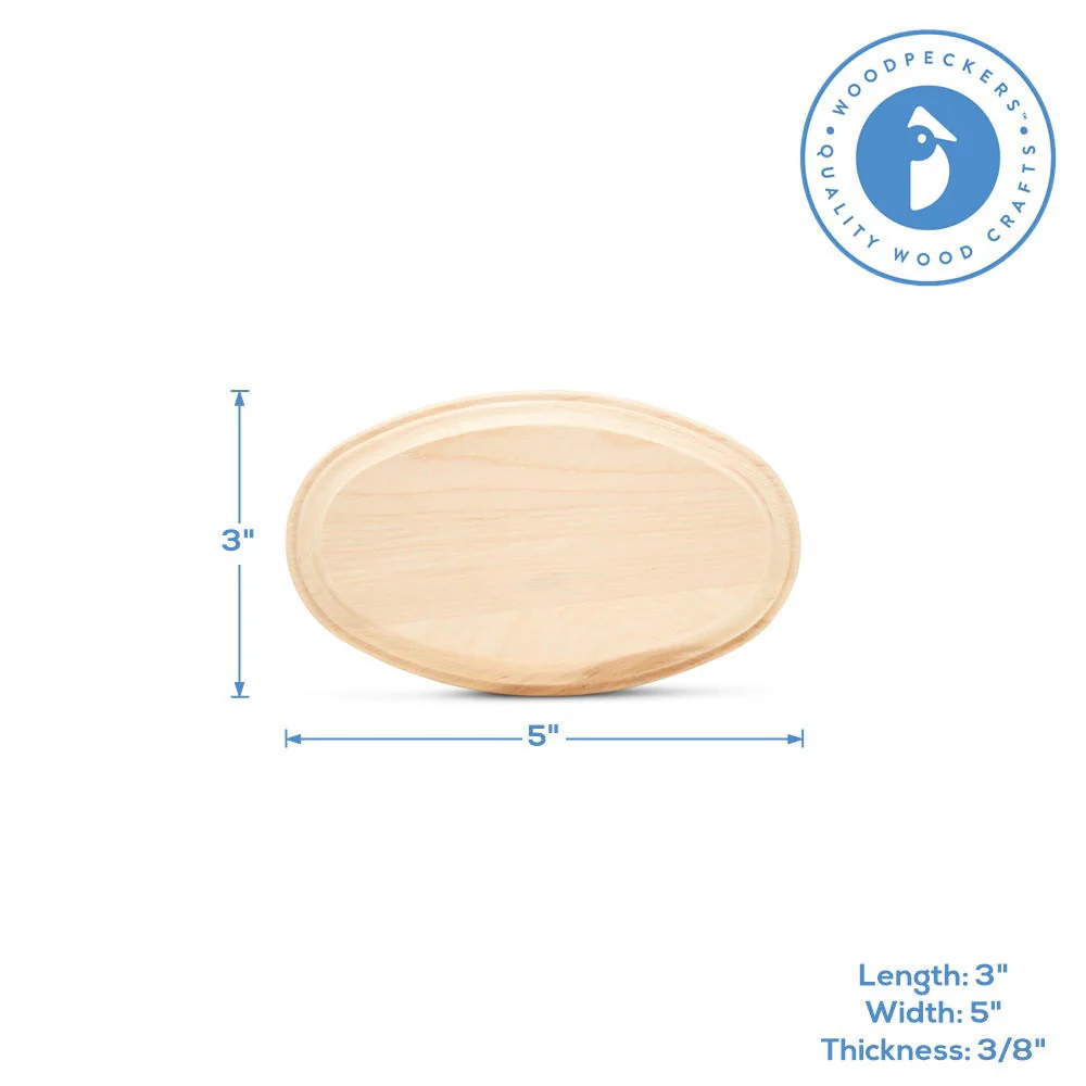Oval Wood Plaque, 5” - Image 3