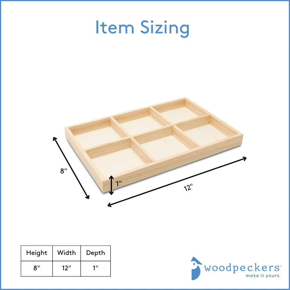 12 x 8 Rectangle 6-Section Tray - Image 6